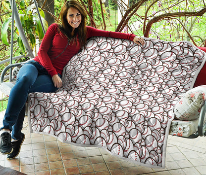 Baseballs Pattern Print Quilt