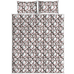 Baseballs Pattern Print Quilt Bed Set