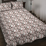 Baseballs Pattern Print Quilt Bed Set