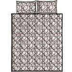 Baseballs Pattern Print Quilt Bed Set