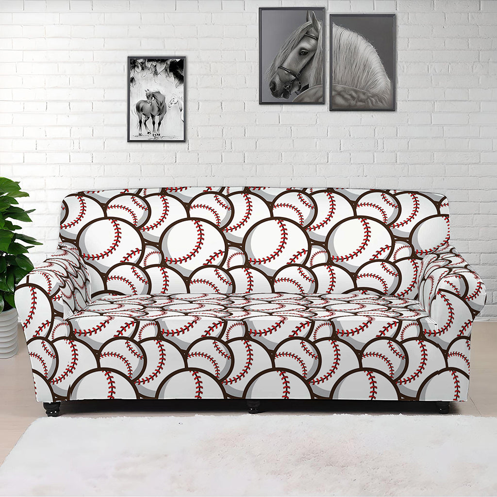 Baseballs Pattern Print Sofa Cover