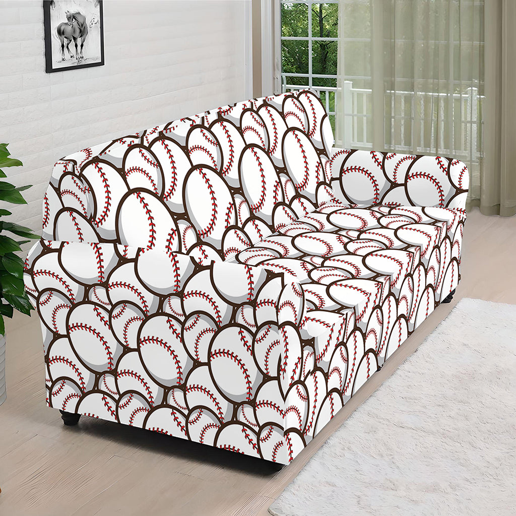 Baseballs Pattern Print Sofa Cover
