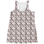 Baseballs Pattern Print Women's Racerback Tank Top