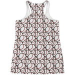 Baseballs Pattern Print Women's Racerback Tank Top