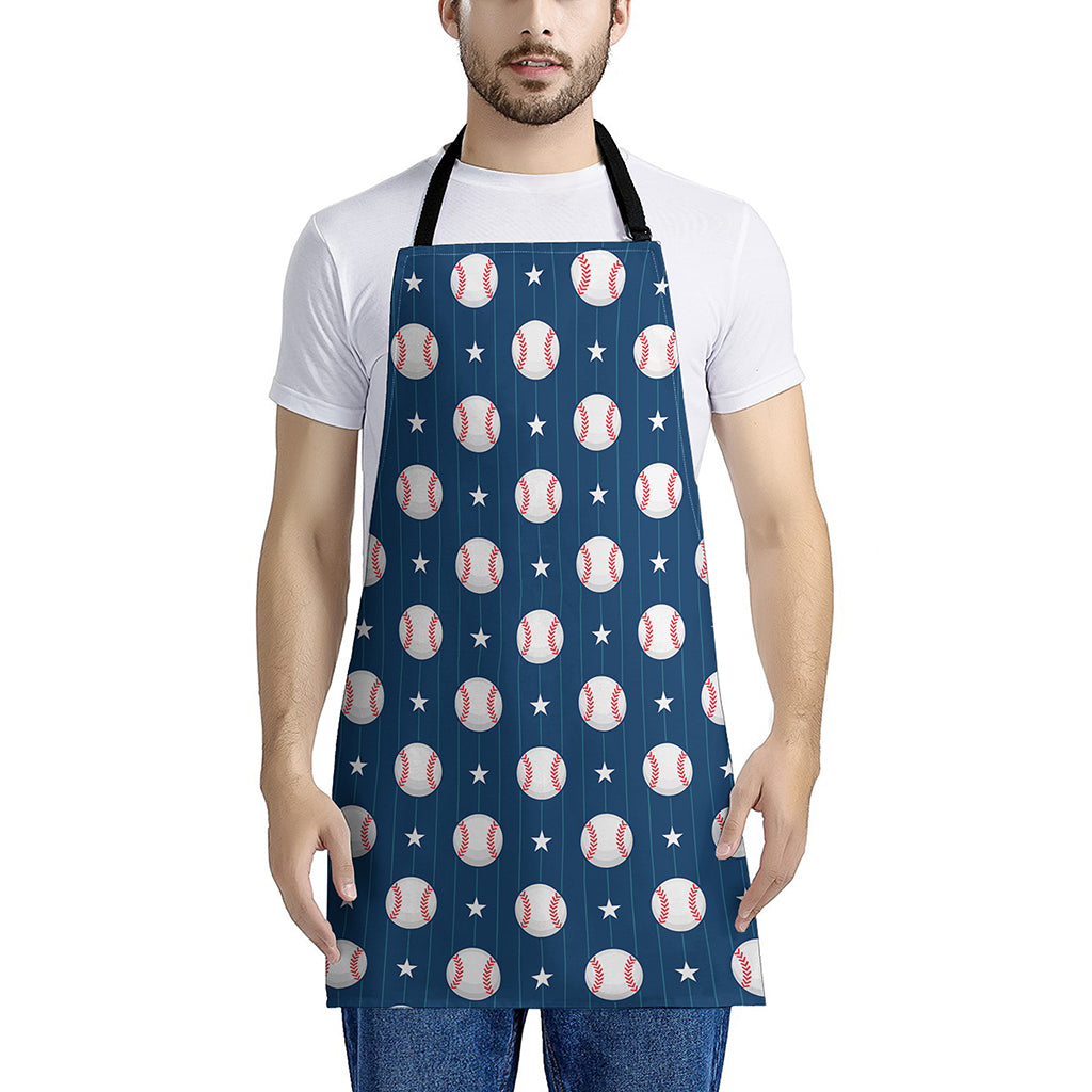 Baseballs Star Pattern Print Apron