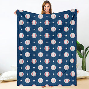 Baseballs Star Pattern Print Blanket