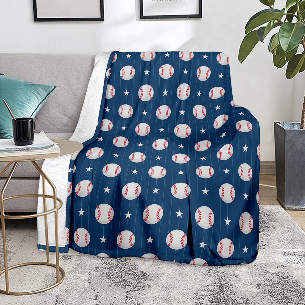 Baseballs Star Pattern Print Blanket