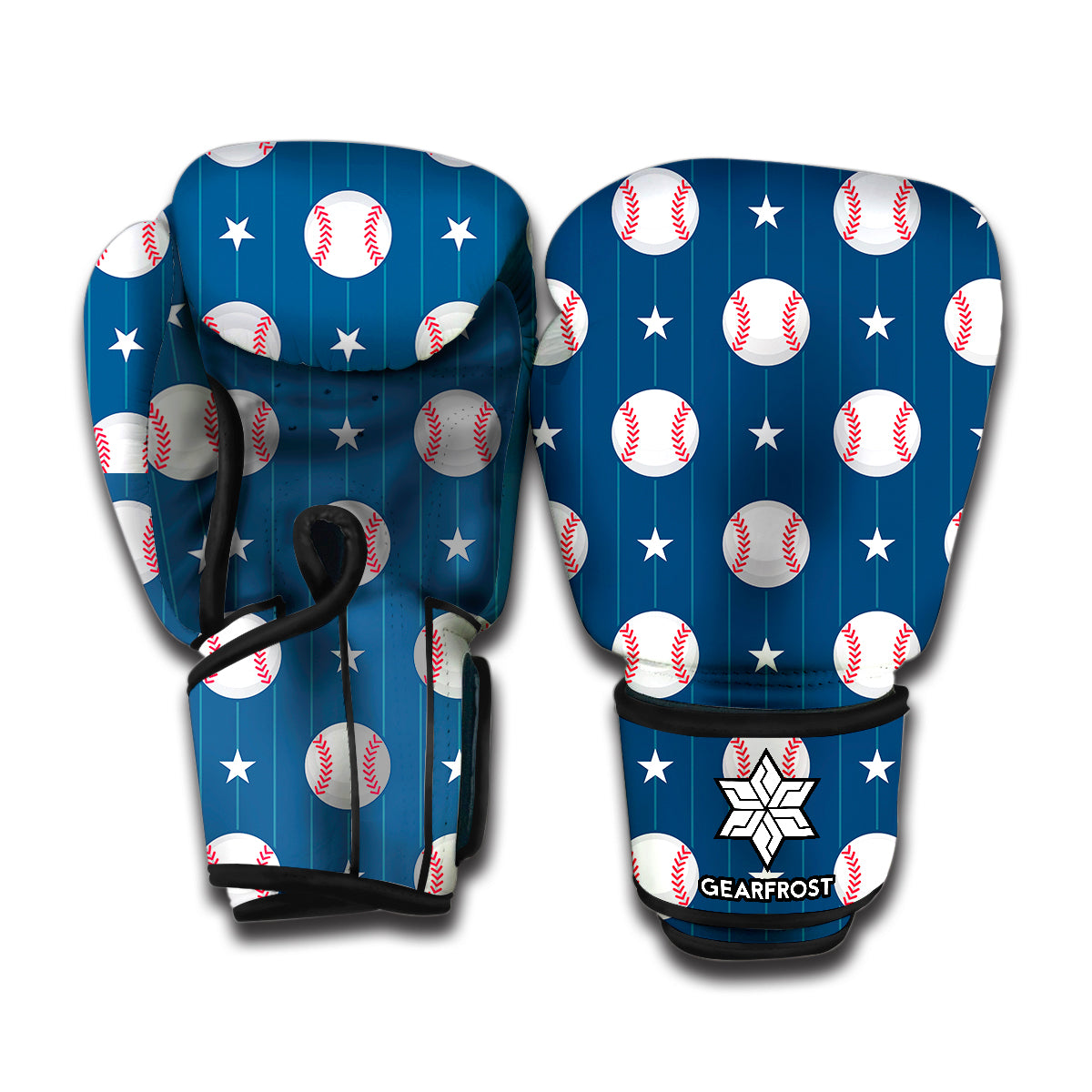 Baseballs Star Pattern Print Boxing Gloves