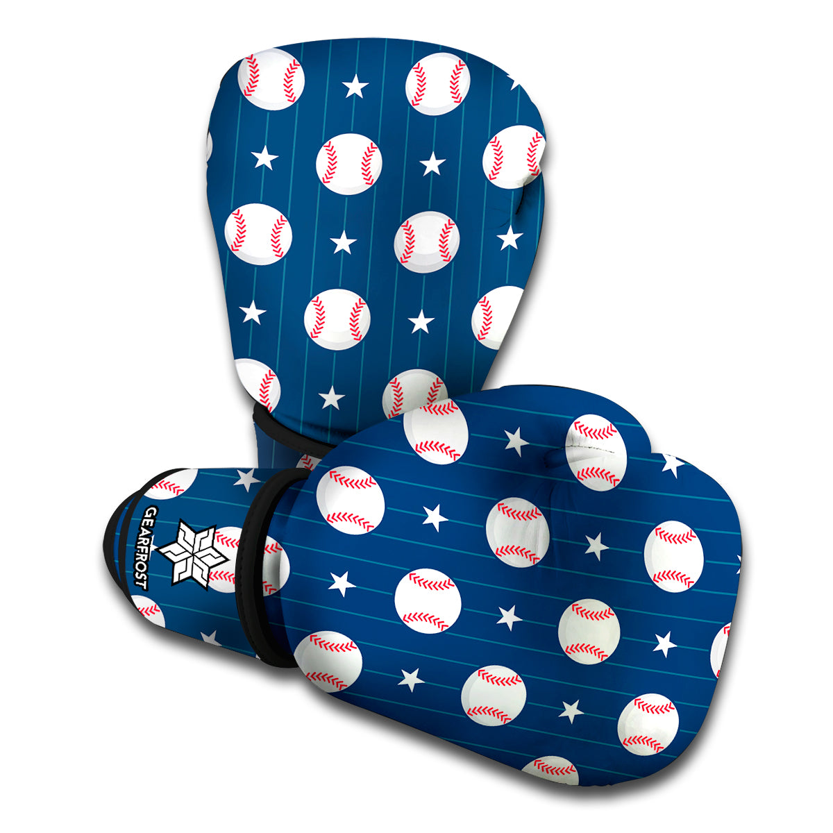 Baseballs Star Pattern Print Boxing Gloves