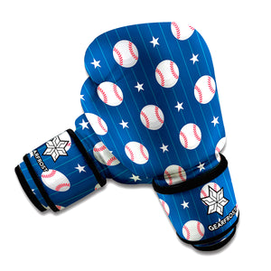 Baseballs Star Pattern Print Boxing Gloves