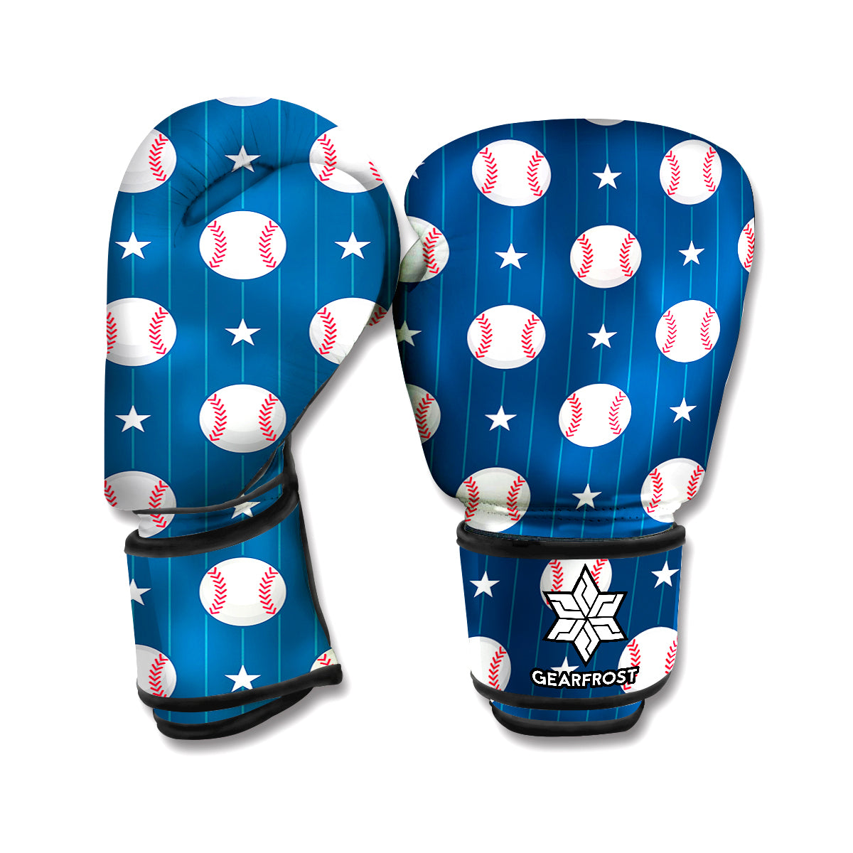 Baseballs Star Pattern Print Boxing Gloves