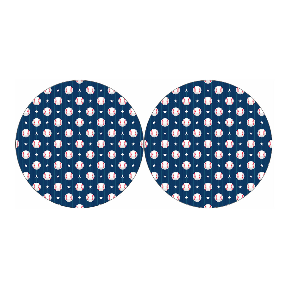 Baseballs Star Pattern Print Car Coasters