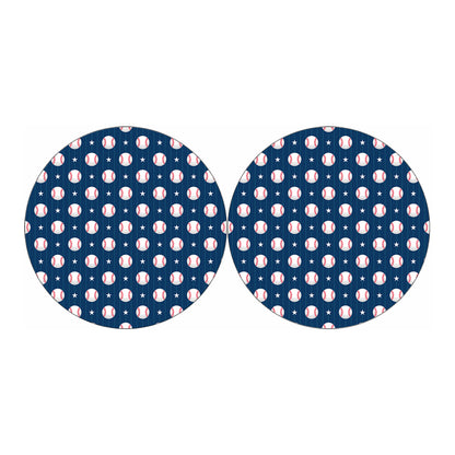Baseballs Star Pattern Print Car Coasters