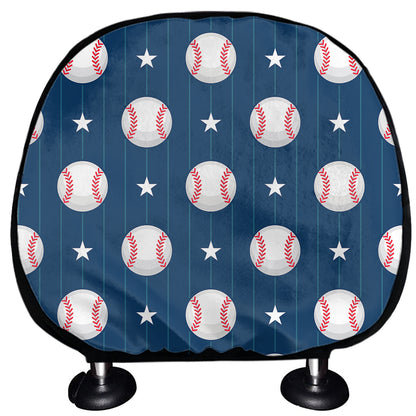 Baseballs Star Pattern Print Car Headrest Covers