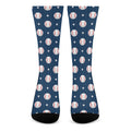 Baseballs Star Pattern Print Crew Socks