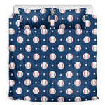 Baseballs Star Pattern Print Duvet Cover Bedding Set