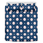 Baseballs Star Pattern Print Duvet Cover Bedding Set
