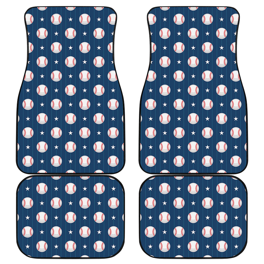 Baseballs Star Pattern Print Front and Back Car Floor Mats