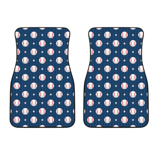 Baseballs Star Pattern Print Front Car Floor Mats