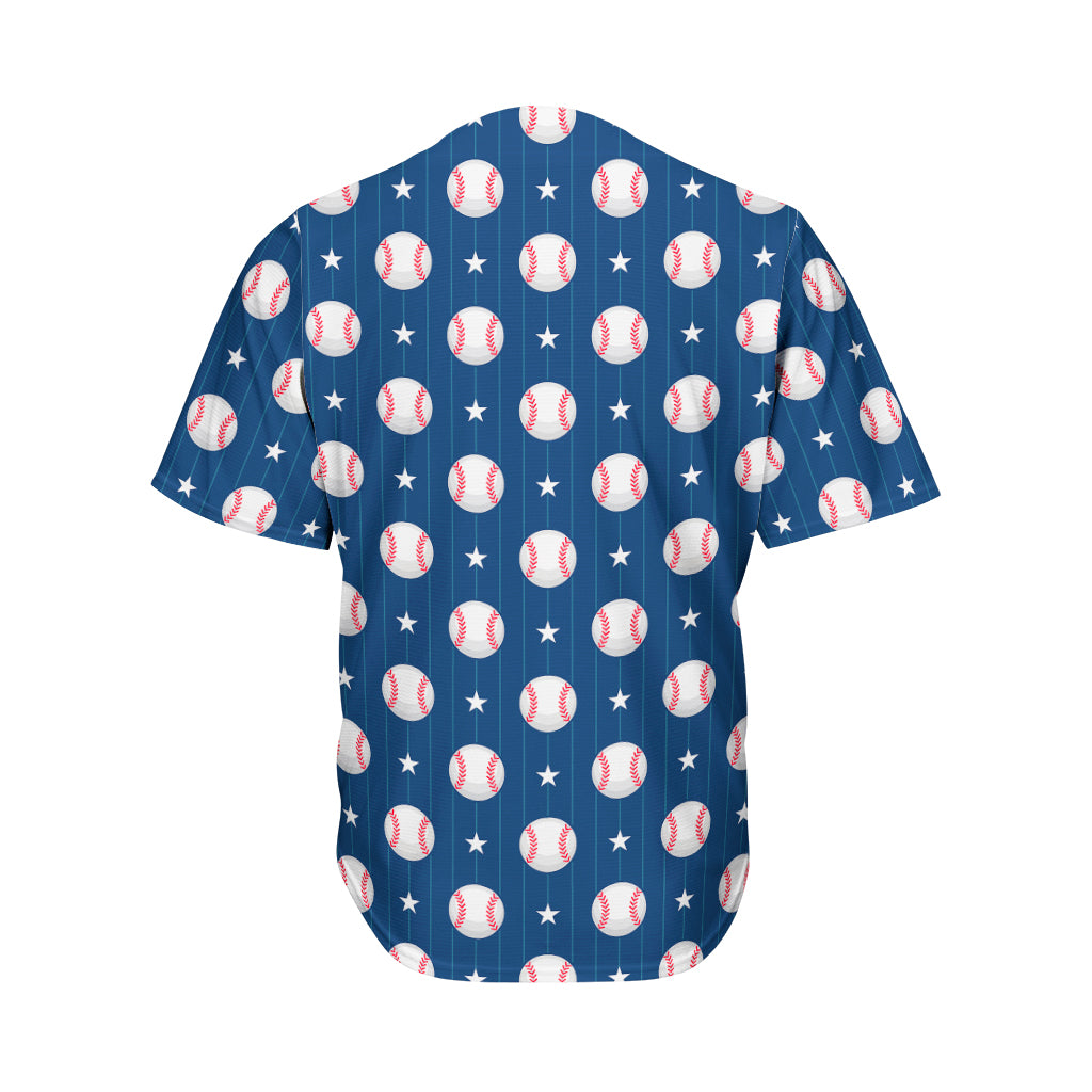 Baseballs Star Pattern Print Men's Baseball Jersey