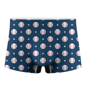 Baseballs Star Pattern Print Men's Boxer Briefs