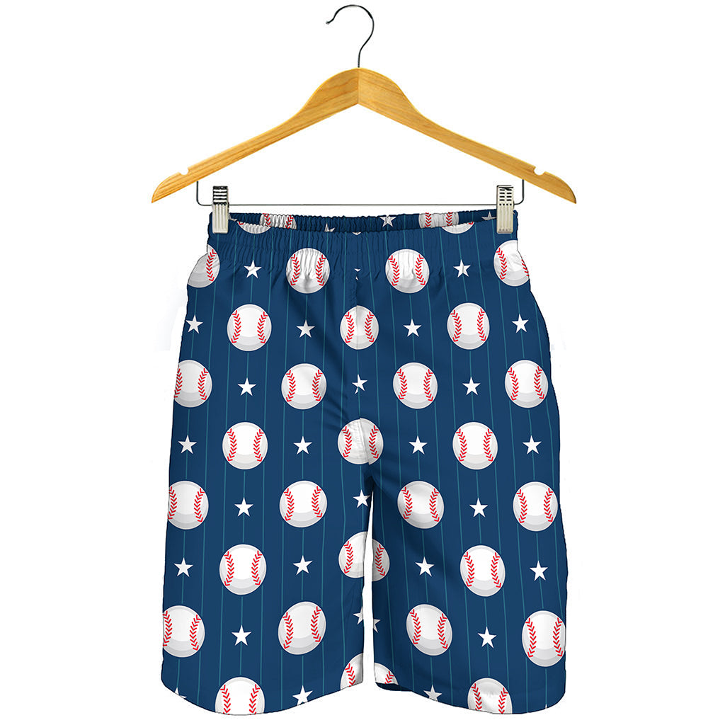 Baseballs Star Pattern Print Men's Shorts