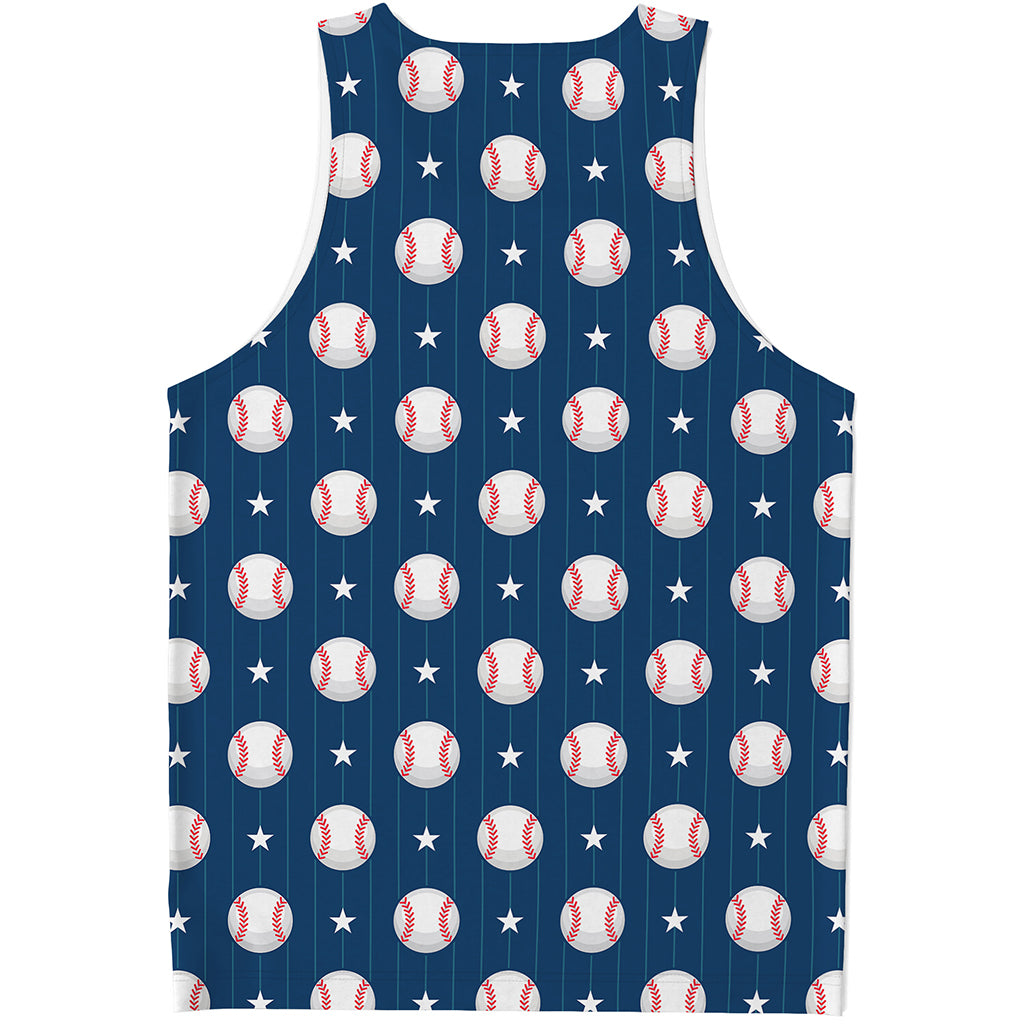 Baseballs Star Pattern Print Men's Tank Top