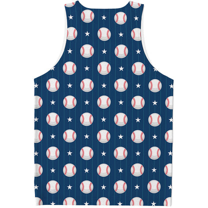 Baseballs Star Pattern Print Men's Tank Top