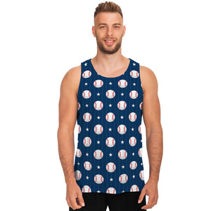 Baseballs Star Pattern Print Men's Tank Top