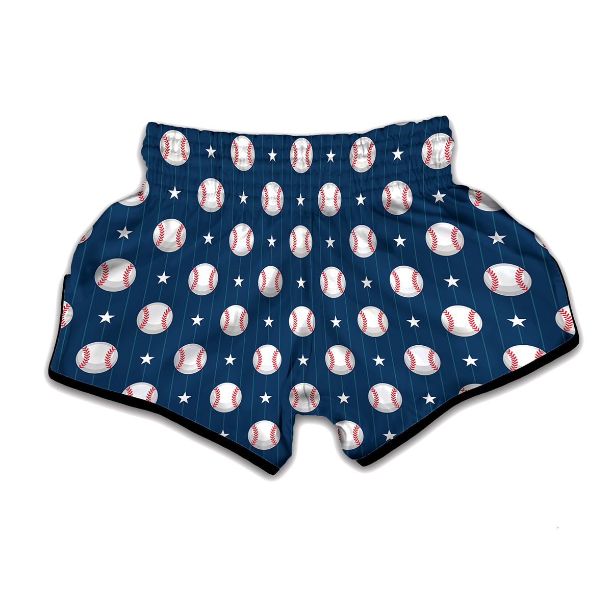 Baseballs Star Pattern Print Muay Thai Boxing Shorts