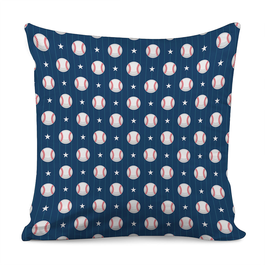 Baseballs Star Pattern Print Pillow Cover