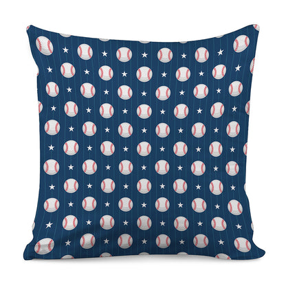 Baseballs Star Pattern Print Pillow Cover