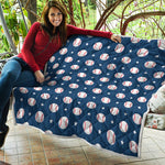 Baseballs Star Pattern Print Quilt