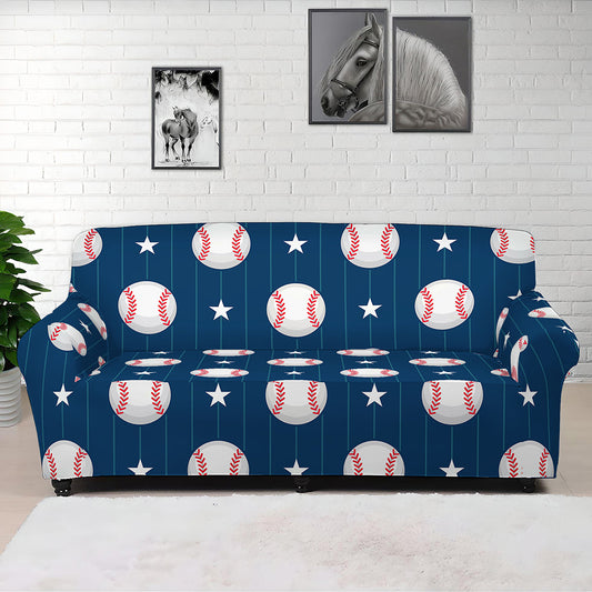 Baseballs Star Pattern Print Sofa Cover