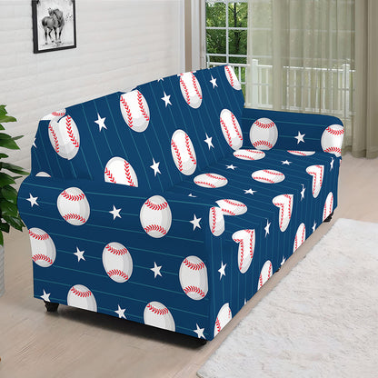 Baseballs Star Pattern Print Sofa Cover