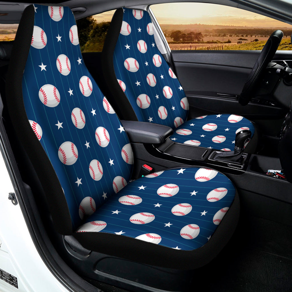 Baseballs Star Pattern Print Universal Fit Car Seat Covers