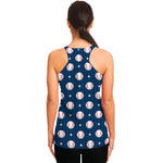 Baseballs Star Pattern Print Women's Racerback Tank Top