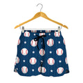 Baseballs Star Pattern Print Women's Shorts