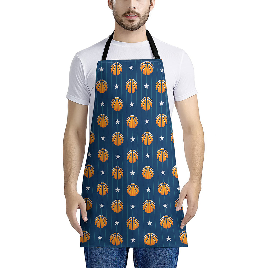 Basketball And Star Pattern Print Apron