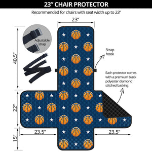 Basketball And Star Pattern Print Armchair Protector