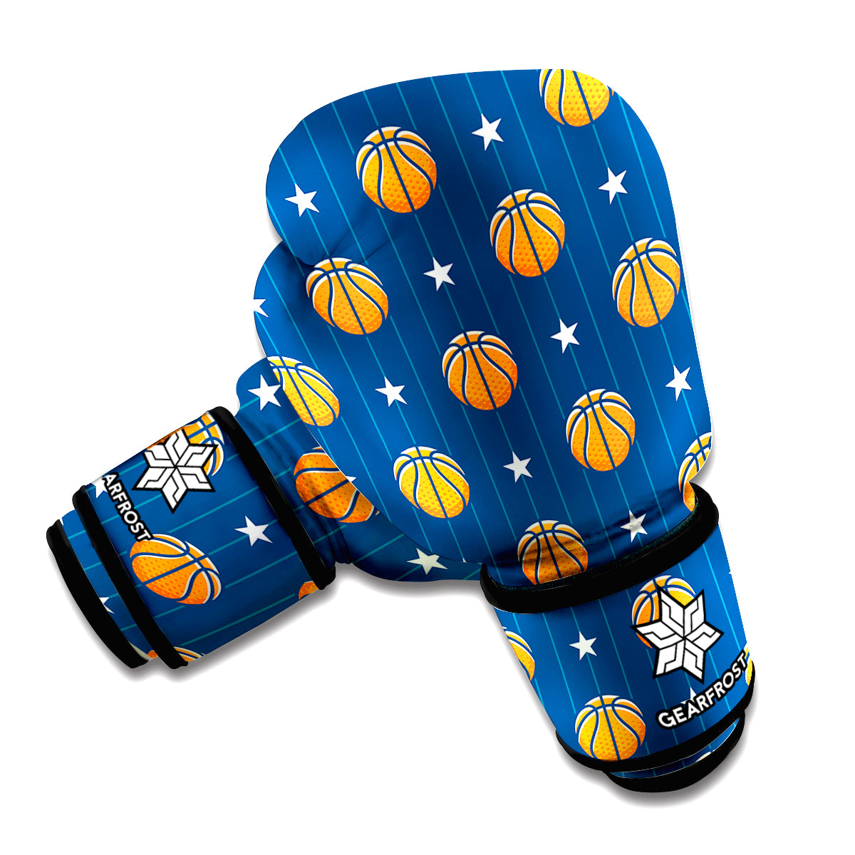 Basketball And Star Pattern Print Boxing Gloves