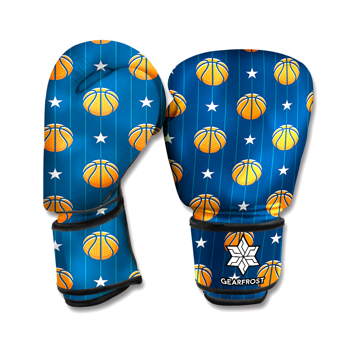 Basketball And Star Pattern Print Boxing Gloves