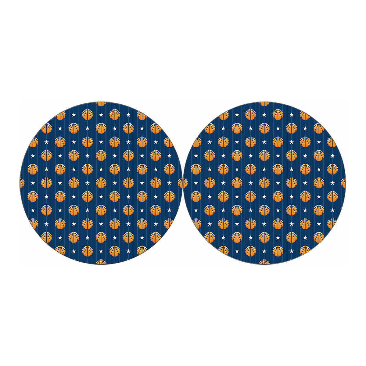 Basketball And Star Pattern Print Car Coasters