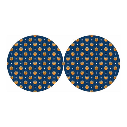 Basketball And Star Pattern Print Car Coasters
