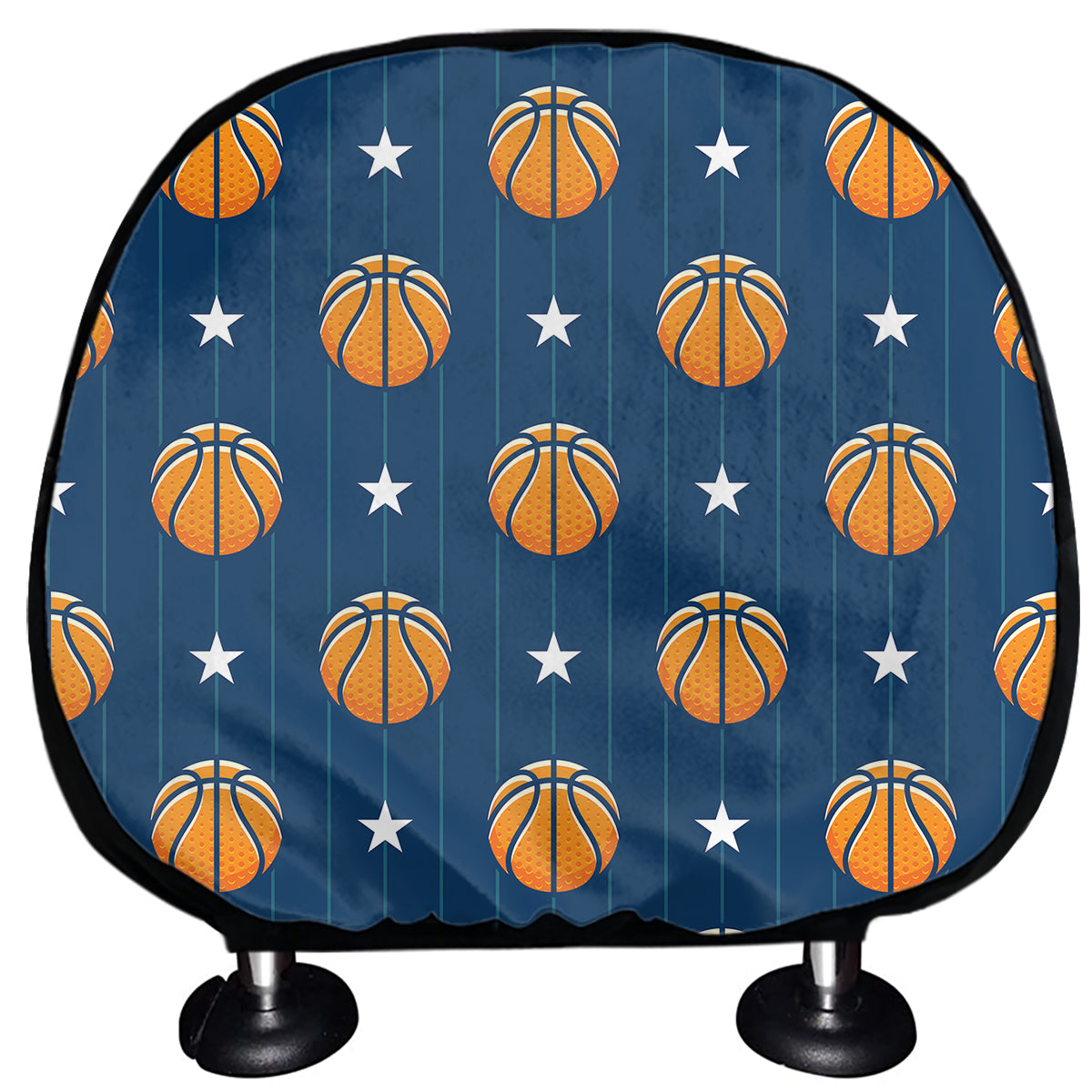 Basketball And Star Pattern Print Car Headrest Covers