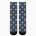 Basketball And Star Pattern Print Crew Socks