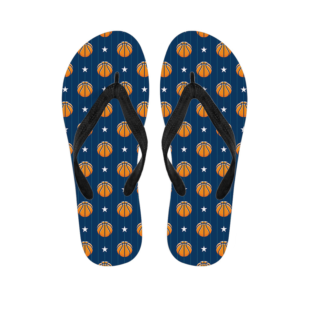 Basketball And Star Pattern Print Flip Flops