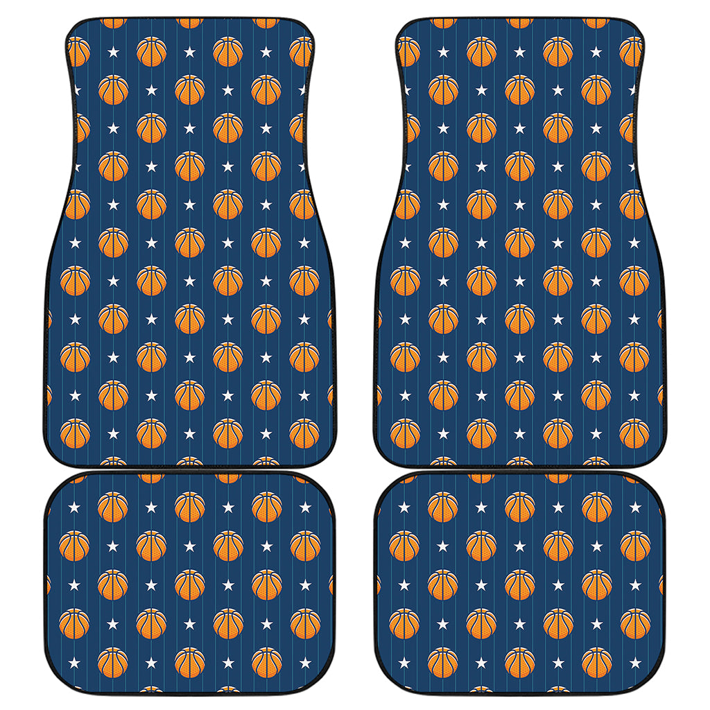 Basketball And Star Pattern Print Front and Back Car Floor Mats