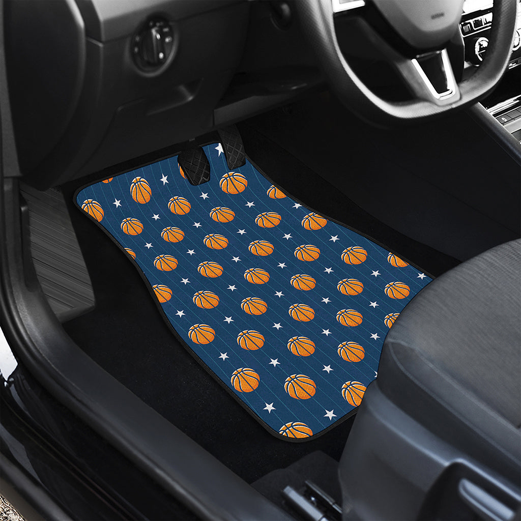 Basketball And Star Pattern Print Front and Back Car Floor Mats