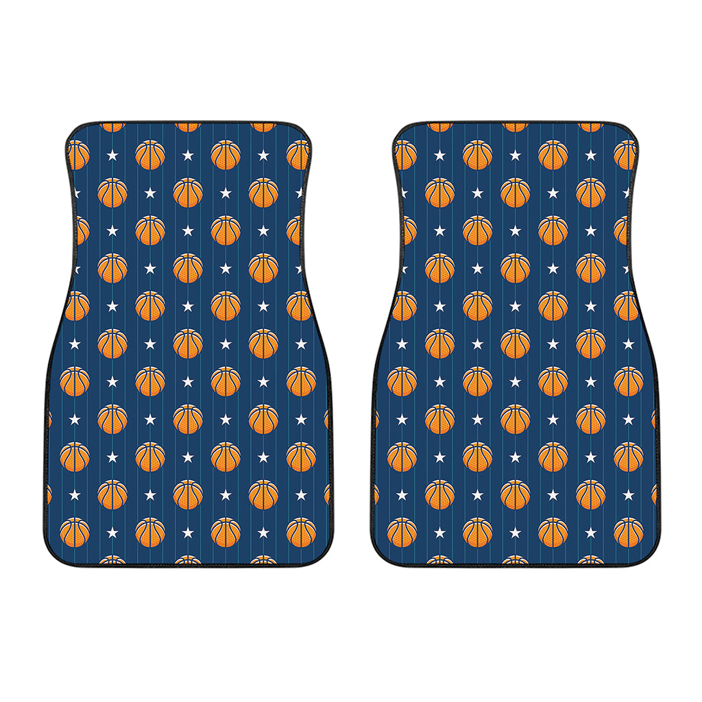 Basketball And Star Pattern Print Front Car Floor Mats